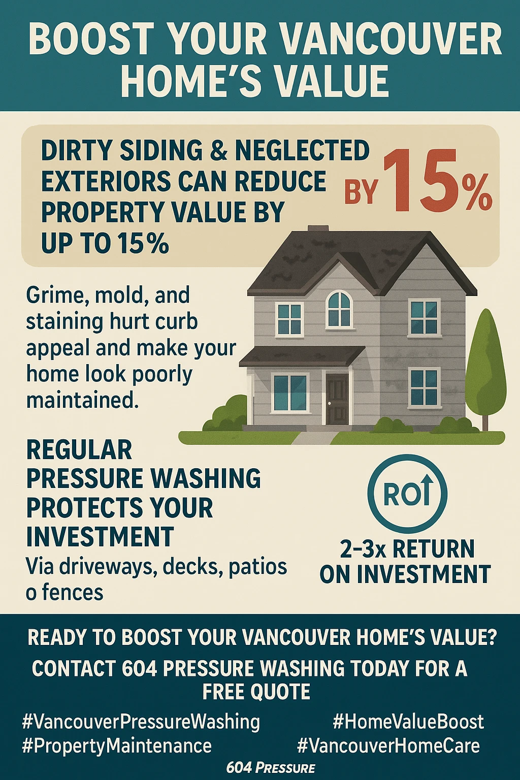 Infographic showing how pressure washing increases property value in Vancouver