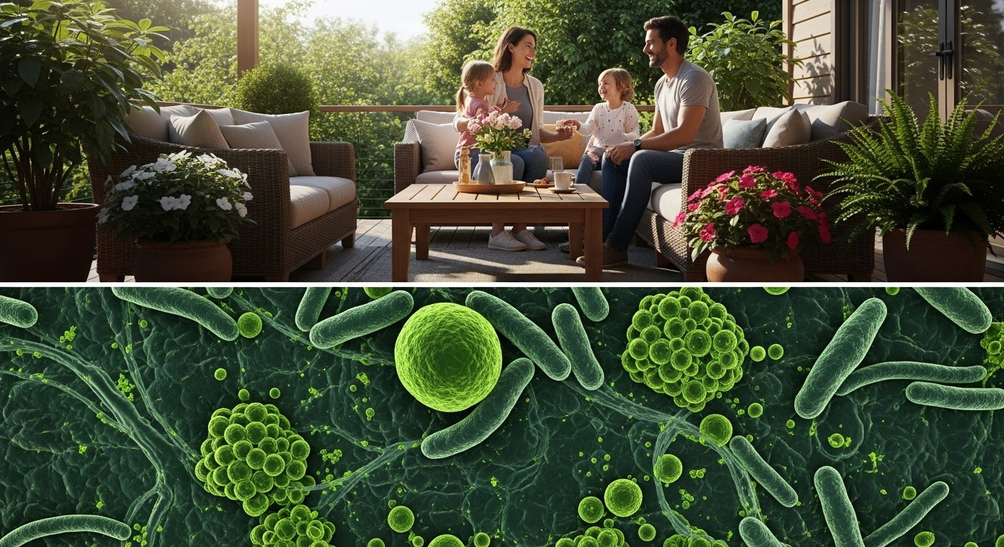 Dirty patio furniture highlighting the bacteria risk in Vancouver.