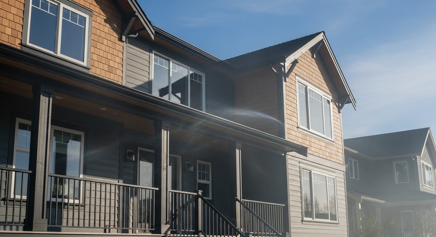 Wildfire smoke residue coating the siding of a Vancouver home
