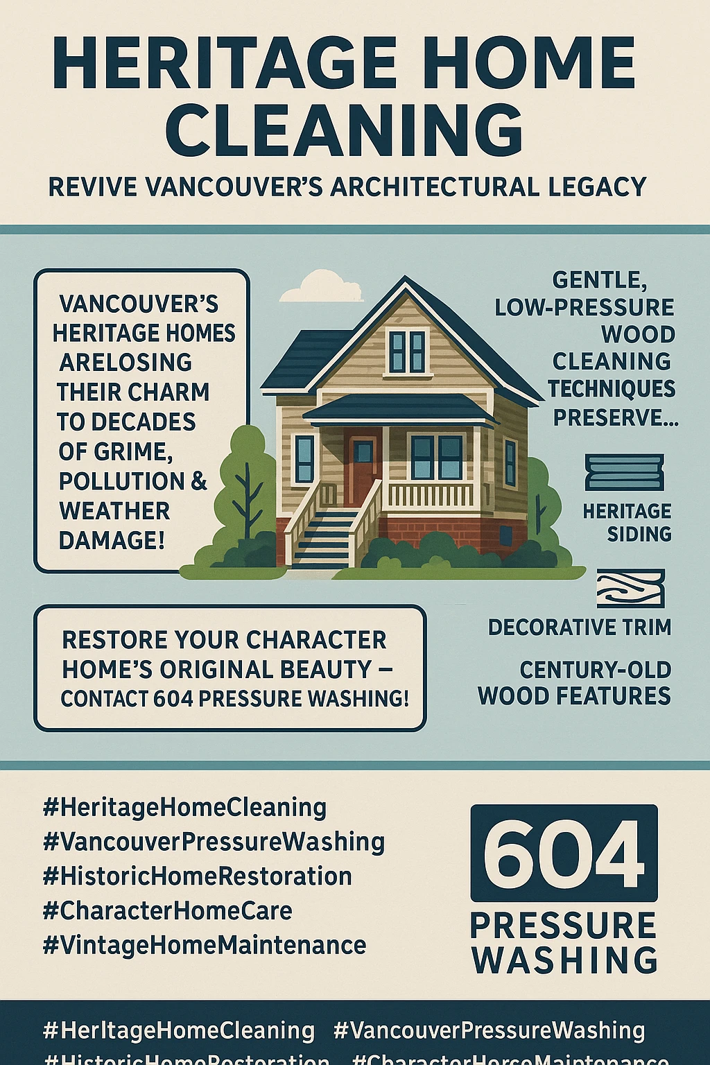 Infographic summarizing key takeaways for Vancouver heritage home cleaning.