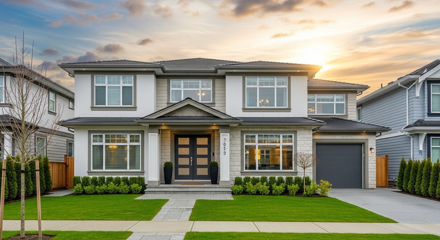 The clean and immaculate exterior of a modern Vancouver Airbnb, showcasing the results of professional pressure washing.